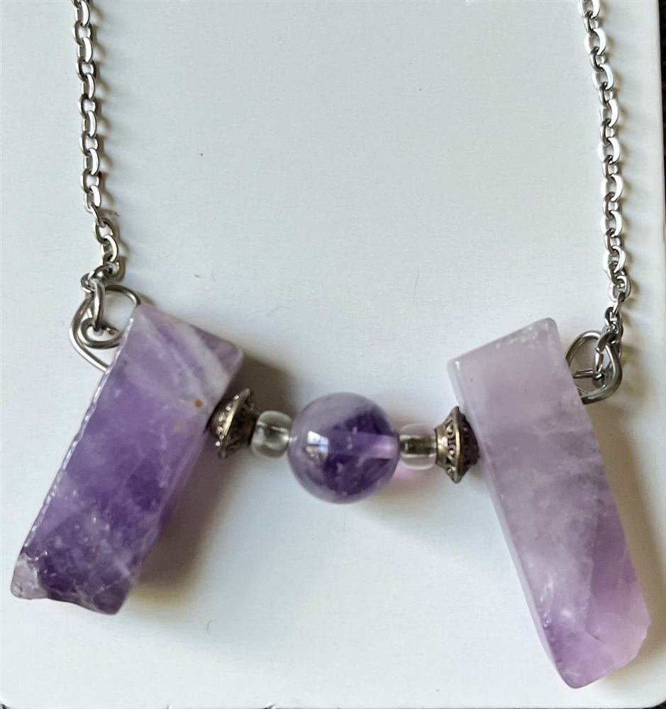 Amethyst necklace, handmade by Wilhelmina St&ouml;cker