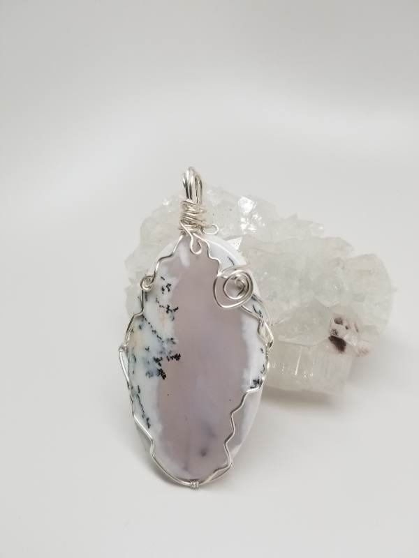 Dendritic Agate Pendant, handmade by Wilhelmina St&ouml;cker