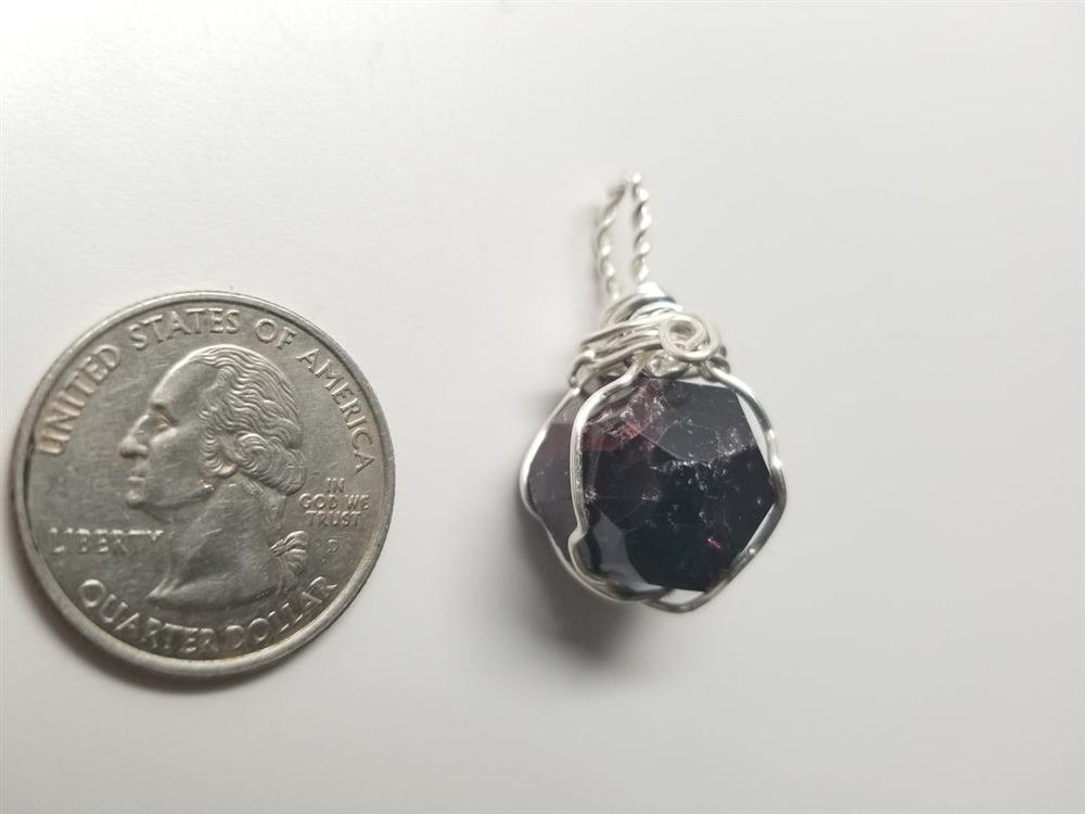 Garnet Pendant, handmade by Wilhelmina St&ouml;cker