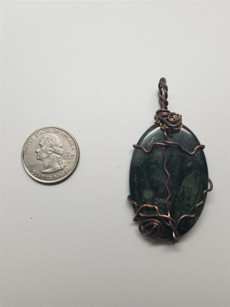 Kambaba Crocodile Jasper Pendant, handmade by Wilhelmina St&ouml;cker